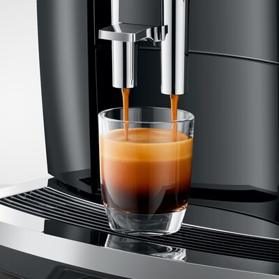 JURA E4 2-Cups Coffee & Espresso Machine Combination, Piano Black (15466)