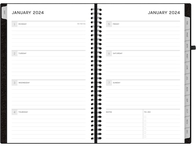 2024 Blue Sky Aligned 5 x 8 Weekly & Monthly Planner, Black (143589-24)