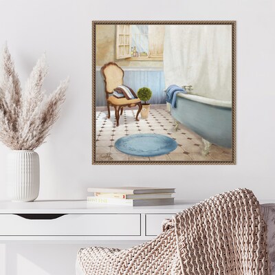 Amanti Art Sundance Bath I by Elizabeth Medley Framed Canvas Wall Art Print, 22" x 22" (A42678299387)