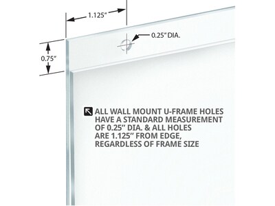 Azar Wall Sign Holder, 11" x 17", Clear Acrylic, 2/Pack (162708-2PK)