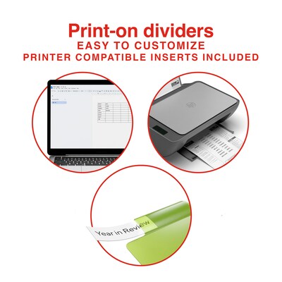 Staples Large Tab Plastic Insertable Pocket Dividers, 5-Tabs, Multicolor (ST62979)