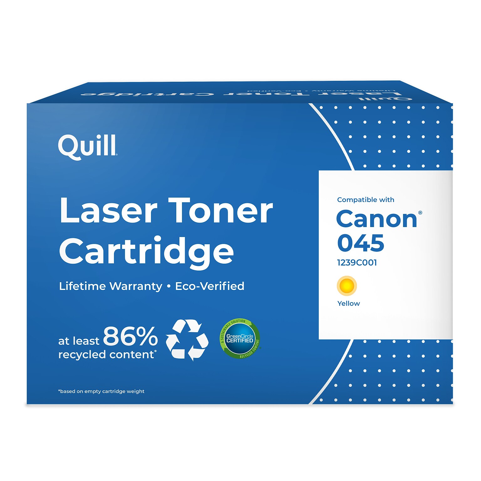 Quill Brand® Remanufactured Yellow Standard Yield Toner Cartridge Replacement for Canon 045 (1239C001) (Lifetime Warranty)