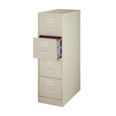 Quill Brand® 4-Drawer Vertical File Cabinet, Locking, Letter, Putty/Beige, 25D (25162D)