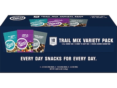 Kars Gluten-Free Variety Pack Trail Mix, 57.5 oz., 18 Bags/Box (8826)