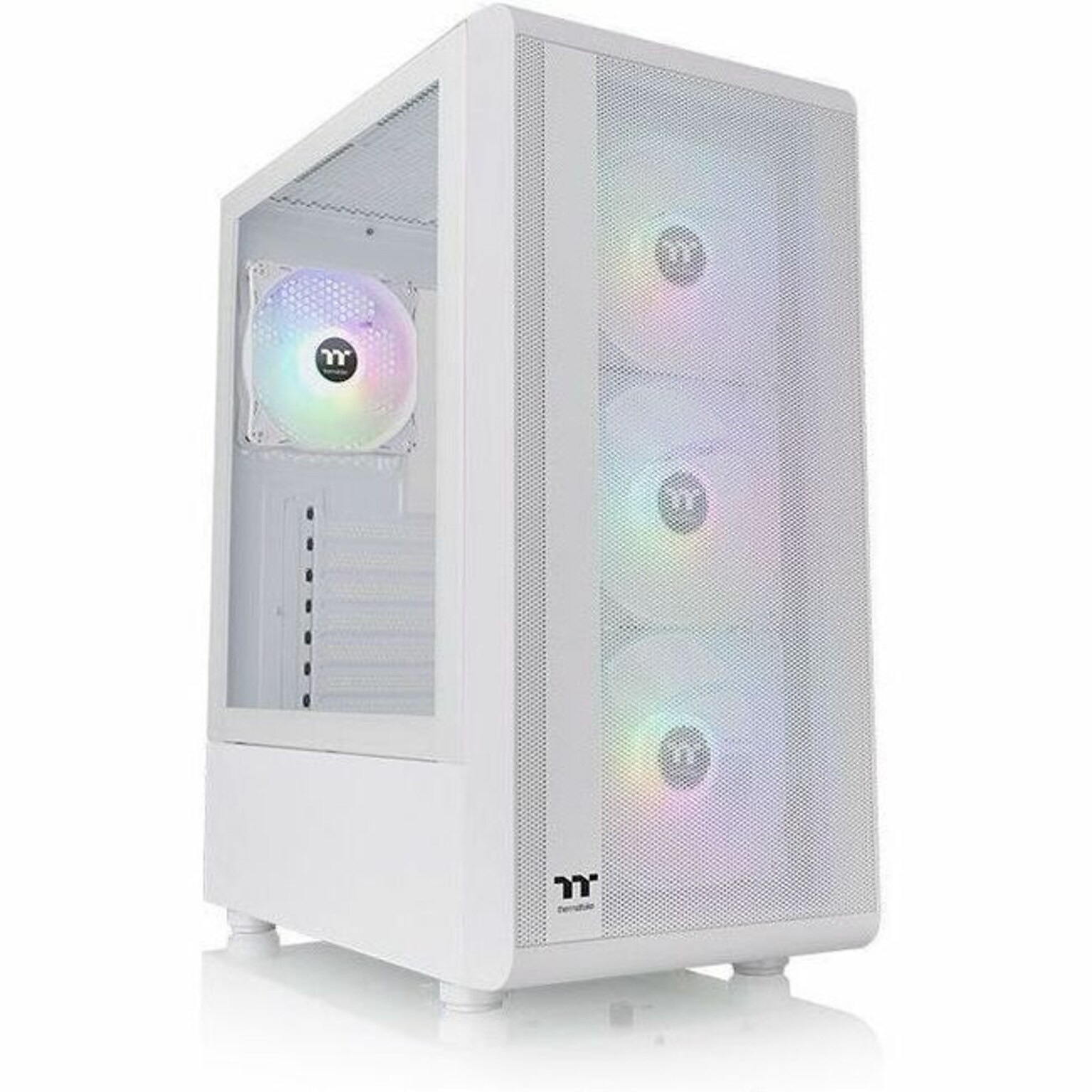 Thermaltake S200 Plus TG ARGB Mid Tower Gaming Computer Case, White (CA-1X2-00M6WN-01)