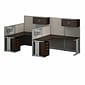 Bush Business Furniture Office in an Hour 63"H x 129"W 2 Person F-Shaped Cubicle Workstation, Mocha Cherry (OIAH008MR)