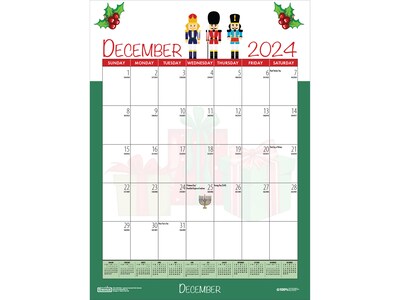 2024-2025 House of Doolittle Seasonal Holiday Depictions 16.5" x 12" Academic Monthly Wall Calendar (3395-25)