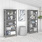 Bush Furniture Key West 66"H 5-Shelf Bookcase with Adjustable Shelves, Cape Cod Gray Laminated Wood, 2/Set (KWS046CG)