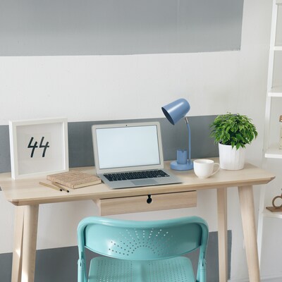 Simple Designs Sleek Essentials 15.75" LED Table Lamp, Blue (LT2128-BLU)