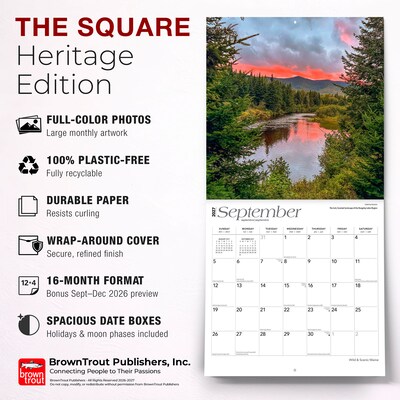 2027 BrownTrout Maine Wild & Scenic 12" x 12" Monthly Wall Calendar (9798330710652)