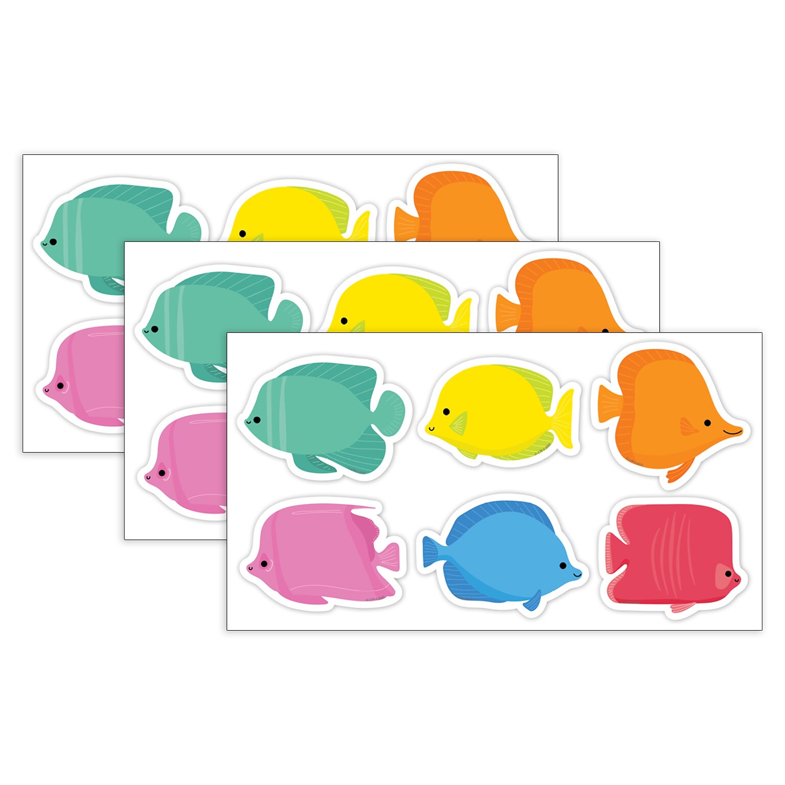 Creative Teaching Press Sea Friends School of Fish Designer Cut-Outs, 36/Pack, 3 Packs/Bundle (CTP11058-3)