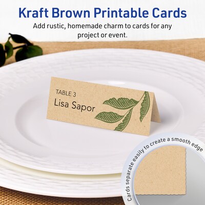Avery Matte General Use Blank Cards, Kraft Brown, 150/Pack (95289)