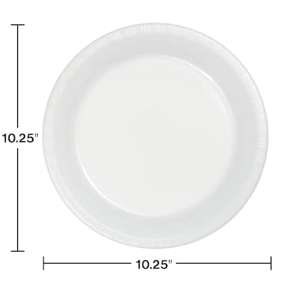 Creative Converting Touch of Color Plastic Banquet Plates, White, 240/Carton (28000031)