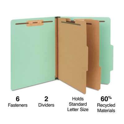 Staples 60% Recycled Pressboard Classification Folder, 2-Dividers, 2.5 Expansion, Letter Size, Ligh