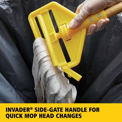 Rubbermaid Invader 60" Wood Wet Mop Handle, Yellow/Natural (FGH116000000)