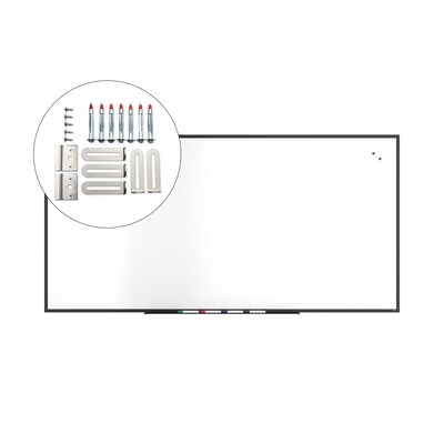 TRU RED™ Magnetic Steel Dry Erase Board, Black Frame, 8' x 4' (TR61183)