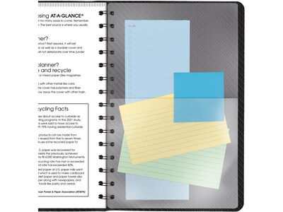 2025 AT-A-GLANCE Contemporary 5" x 8" Weekly & Monthly Planner, Faux Leather Cover, Charcoal (70-100X-45-25)