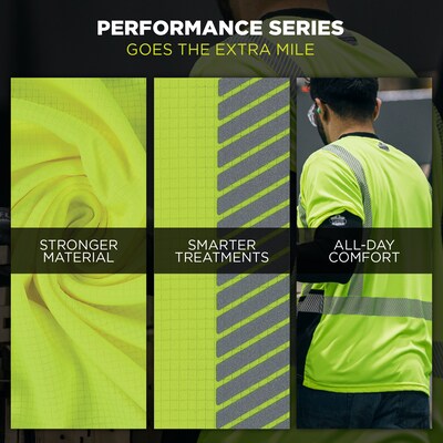 Ergodyne GloWear 8370 High Visibility Long Sleeve T-Shirt, ANSI Type R Class 3, Lime, Large (22254)