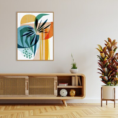 Amanti Art Summer Tropics by Ishita Banerjee Framed Canvas Wall Art Print, 32 x 42 (A42677747808)