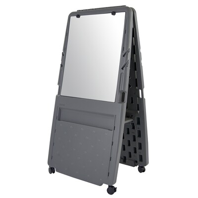 Iceberg Mobile Presentation Flip Chart Easel with Dry-Erase Surface, Charcoal, 73" x 33" x 28" (30237)