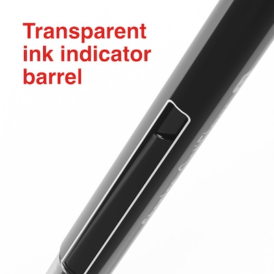 Staples Optiflow+ Rollerball Pens, Extra Fine Point, 0.5mm, Black Ink, Dozen (ST63314)