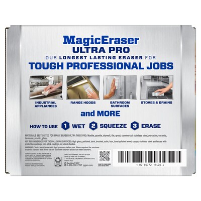 Mr. Clean Professional Magic Eraser Ultra Pro Multi-Purpose Cleaner, White, 26 Pads/Carton (17406)