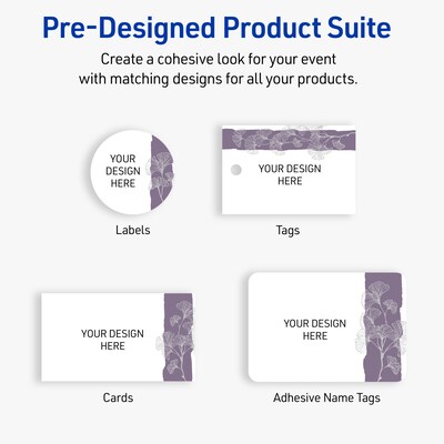 Avery Floral Business Cards, 2" x 3.5", Matte White, 80/Pack (19479399903)