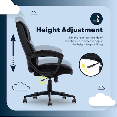 Serta Comfort Classic Ergonomic Velvet Fabric Swivel Executive Chair, Black (CCHR10005D)