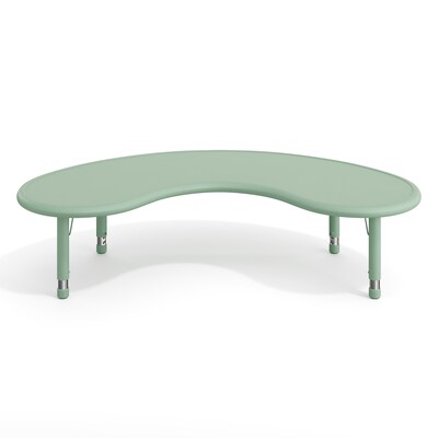Flash Furniture Wren Half Moon Activity Table, 35" x 65", Height Adjustable, Sage (YUYCX042MOONSGE)