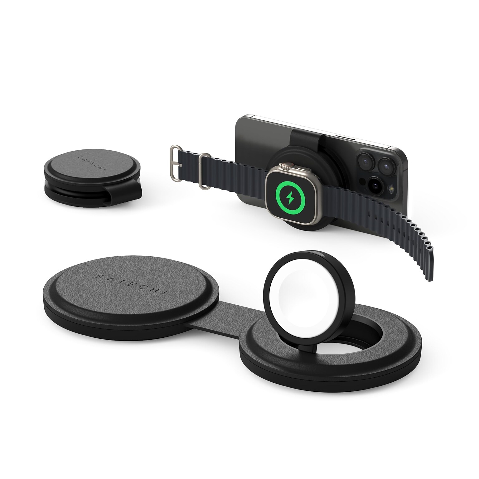 Satechi OntheGo 2-in-1 Wireless Charger, Black (ST-QTG21K)