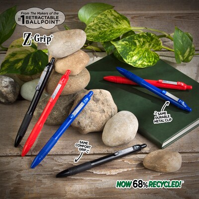 Zebra Z-Grip Retractable Ballpoint Pen, Medium Point, 1.0mm, Black Ink, 24/Pack (20314)