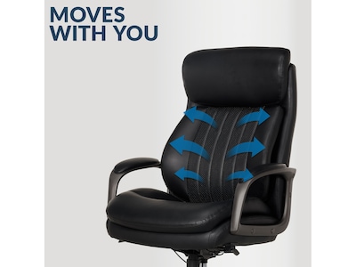 La-Z-Boy Nova Ergonomic Polyurethane Swivel Executive Chair, Black (52372-BLK)