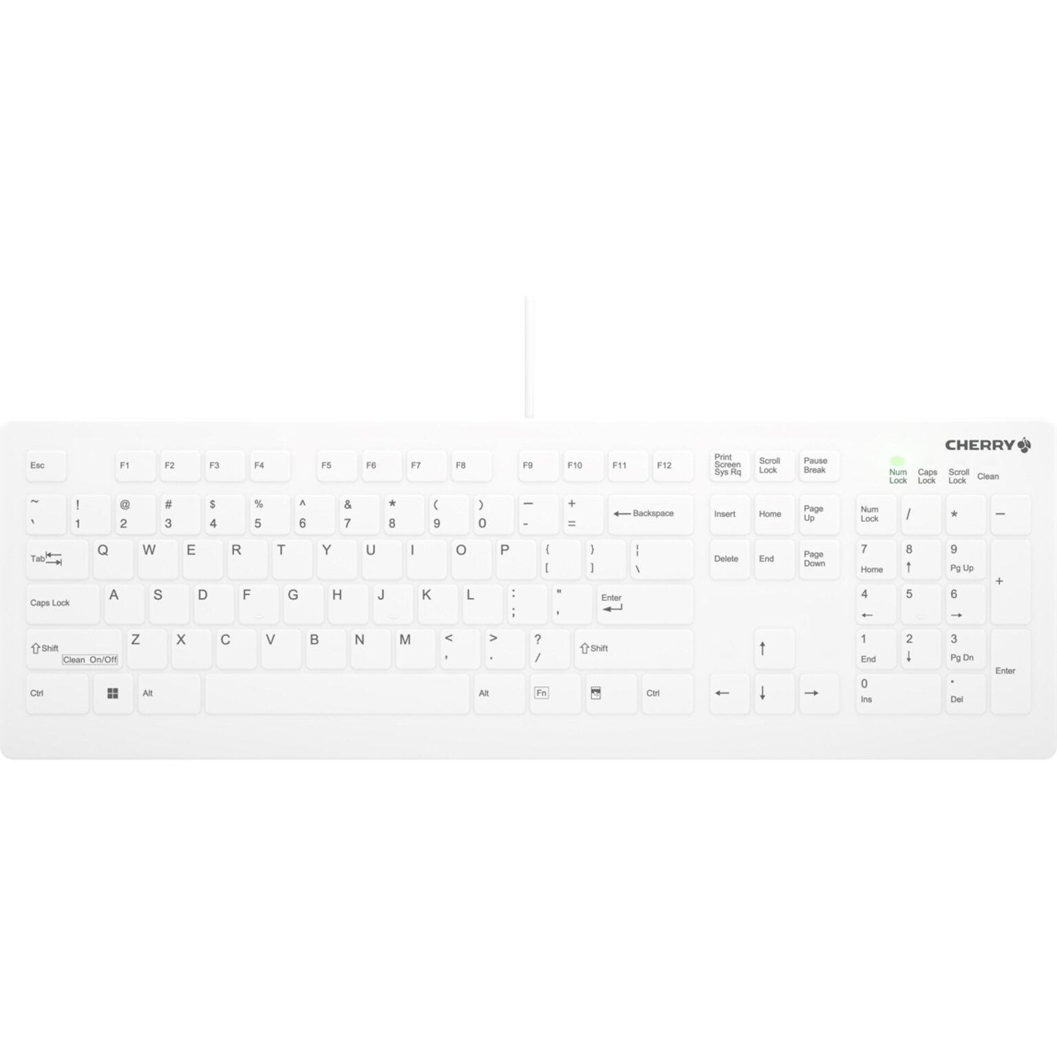 Cherry AK-C8112 Wired Ergonomic Medical Keyboard, White (AK-C8112-US-W/US)