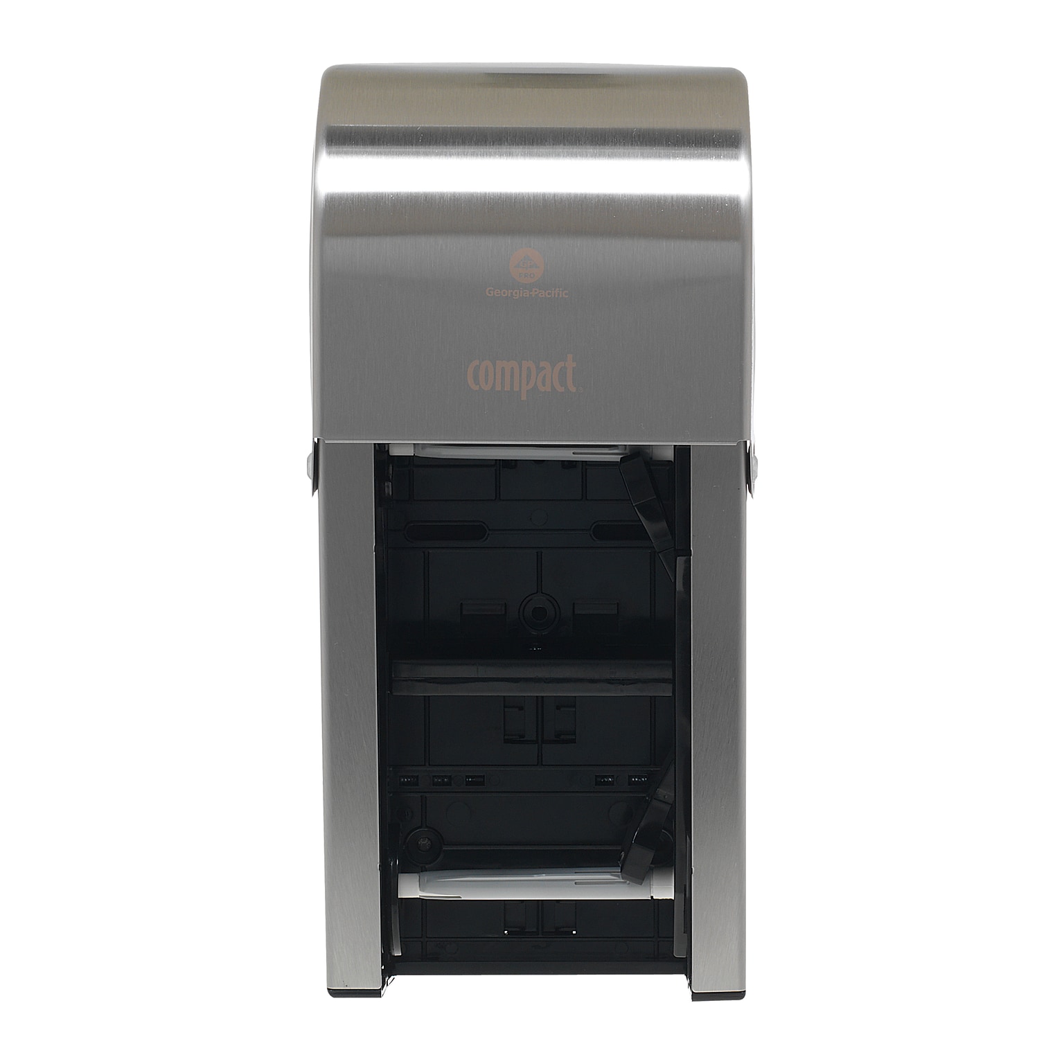 Compact 2-Roll Vertical Coreless Toilet Paper Dispenser by GP PRO, Stainless (56782)