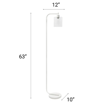 Creekwood Home 63" Metal Floor Lamp with Cylindrical Shade, White (CWF-1000-WH)