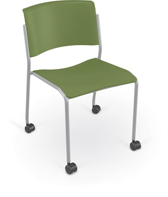 MooreCo Akt 4-Leg Caster Student Chair, Hard Casters, Moss (56579-HC-MOSS)