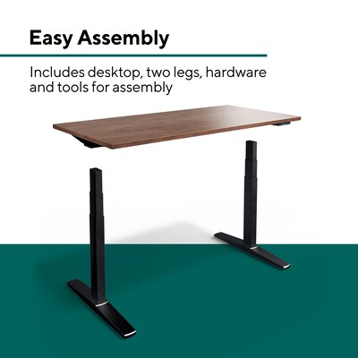Workplace 2.0 55"W Electric Rectangular Adjustable Standing Desk with Micro Movements, Espresso (WP63152)