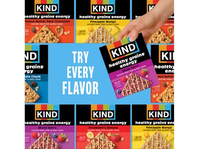 KIND Healthy Grains Gluten Free Mixed Berry Energy Bar, 1.4 oz., 10 Bars/Box (67073)