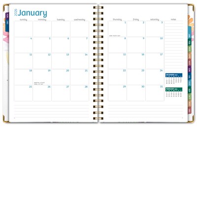 2026 Global Printed Products 8.5" x 11" Weekly & Monthly Planner, Paperboard Cover, Rainbow Floral (FSHN-CY26-8511-53)