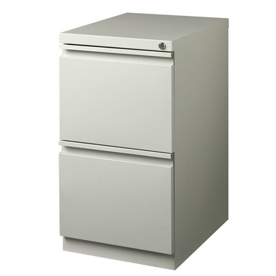 Hirsh 20 Mobile Pedestal File Cabinet, 2 Drawer File-File, Letter Width, Light Gray (18579)