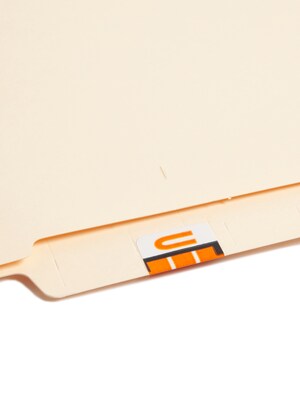 Smead BCCR Labels File Folder Label, U, Light Orange, 500 Labels/Pack (67091)