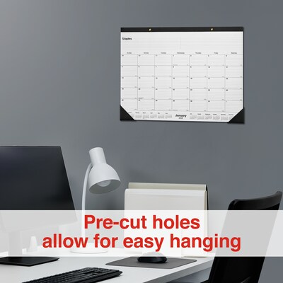 2025 Staples 22" x 17" Desk Pad Calendar, Black (ST12951-25)