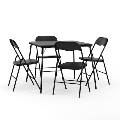Flash Furniture Madison Folding Table Set, 33.5 x 33.5, Black (JB1)