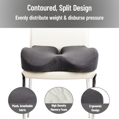 Mind Reader Memory Foam Office Chair Ergonomic Orthopedic Cushion, Gray (ORTHOCUSH-GRY)