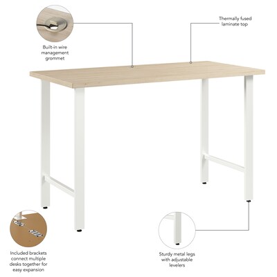 Bush Business Furniture Hustle 48"W Computer Desk with Metal Legs, Natural Elm (HUD148NE)