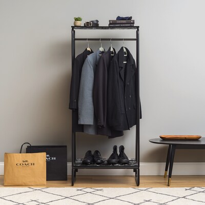 Iris 8.88 x 6.75 Garment Rack, Black Metal (596269)