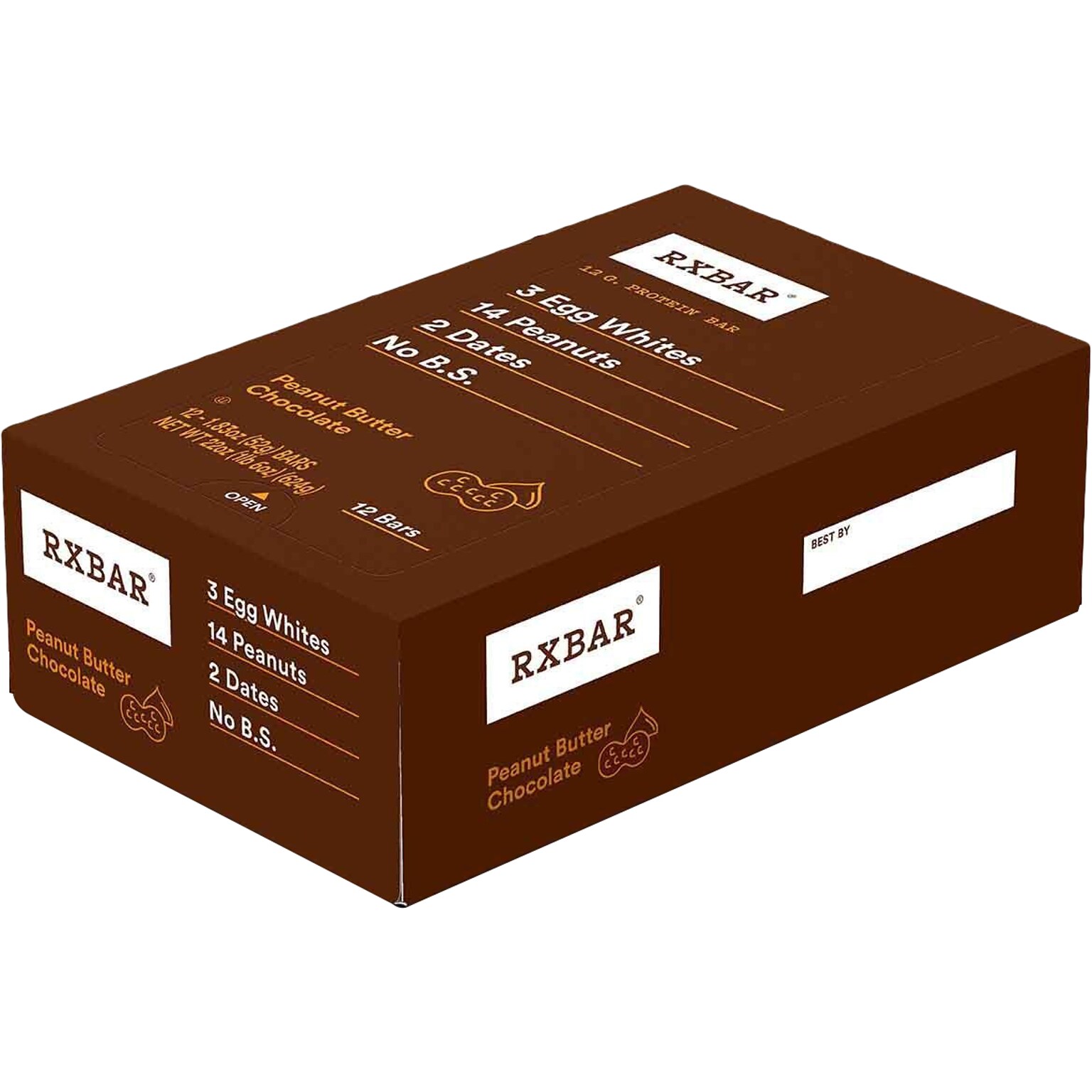 RX Bar Gluten Free Peanut Butter Chocolate Protein Bar, 1.83 oz., 12 Bars/Box (691519/RXF010)
