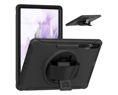SaharaCase Protection Hand Strap Case for Samsung Galaxy Tab S7 FE and S8 Plus, Black (TB00132)