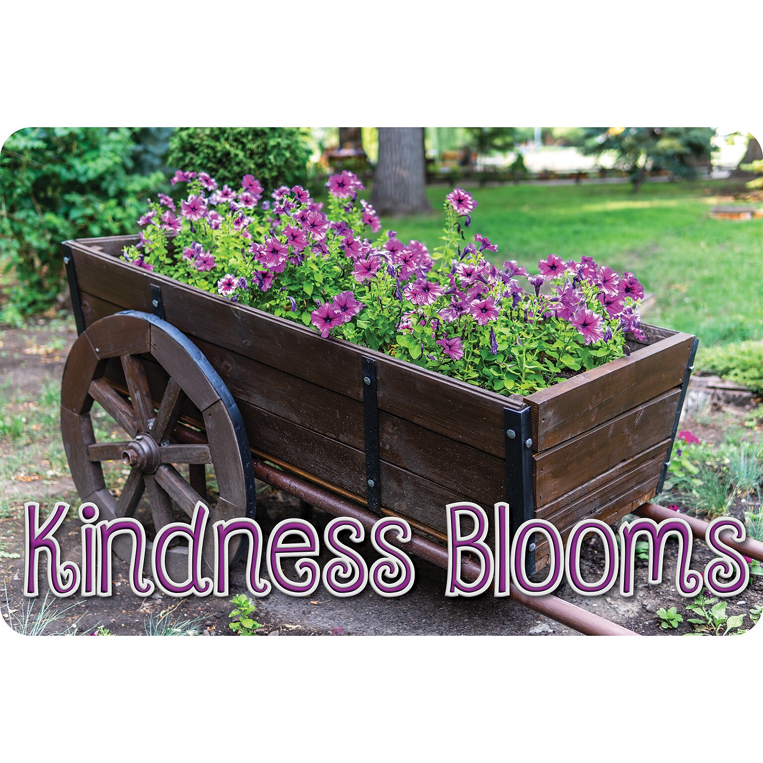 Ashley Productions The Original Fun Mat, Welcome Mat, 15.5 x 23.5, Kindness Welcome Wagon (ASH91534)