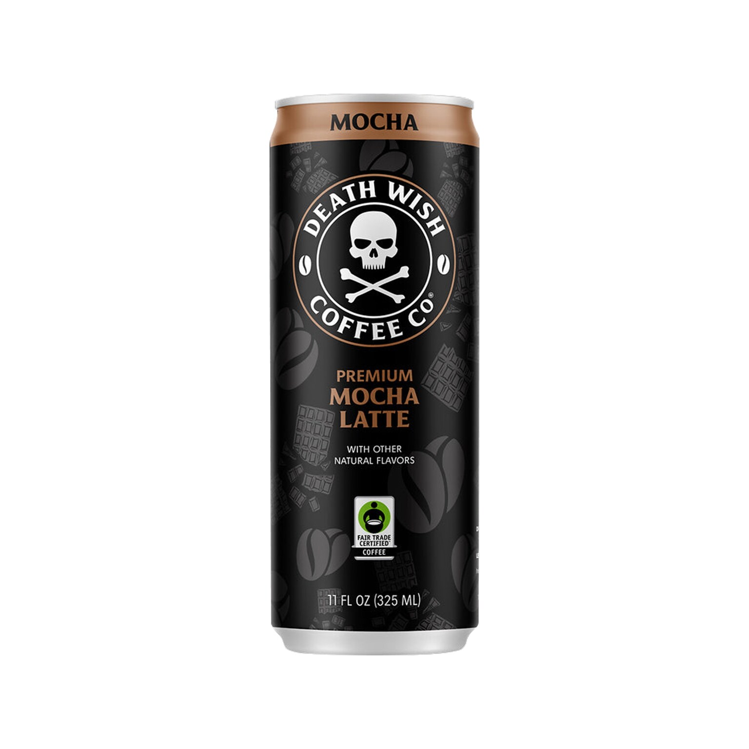 Death Wish Coffee Co. Mocha Latte Cold Brew Coffee Can, Medium Roast, 11 fl. oz., 12/Carton (LRMCLA12)